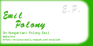 emil polony business card